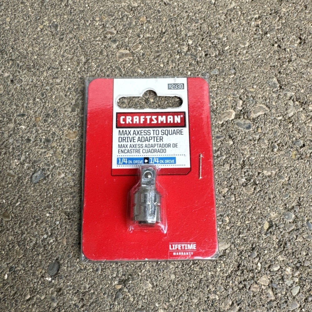 Craftsman Max Axess 2930 1/4" Drive Socket Pass-Thru to Square Adapter NOS